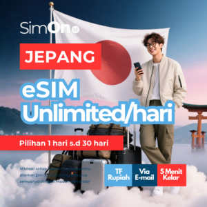 jepang esim paket total unlimited data/ day
